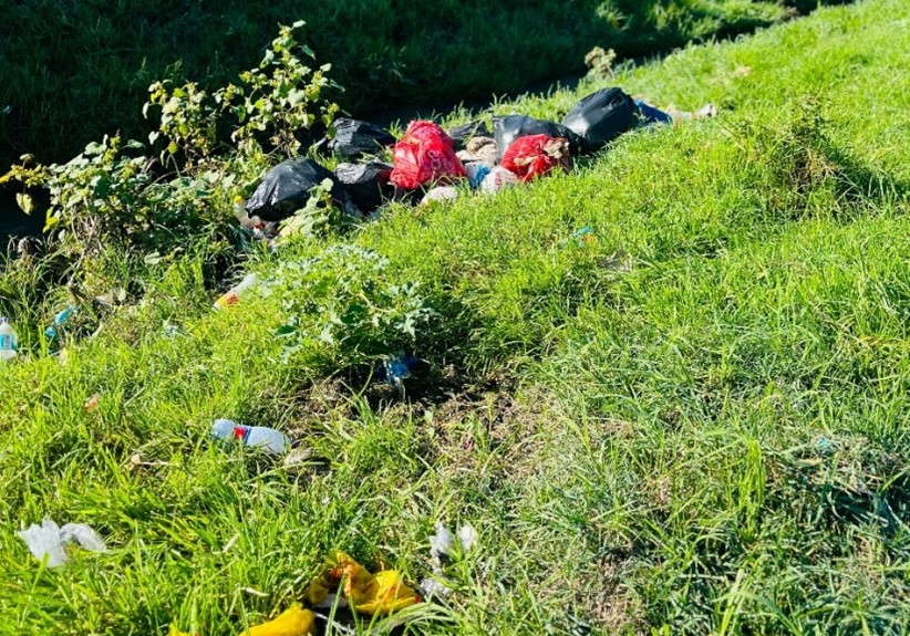 Different types of waste found on the riverbanks